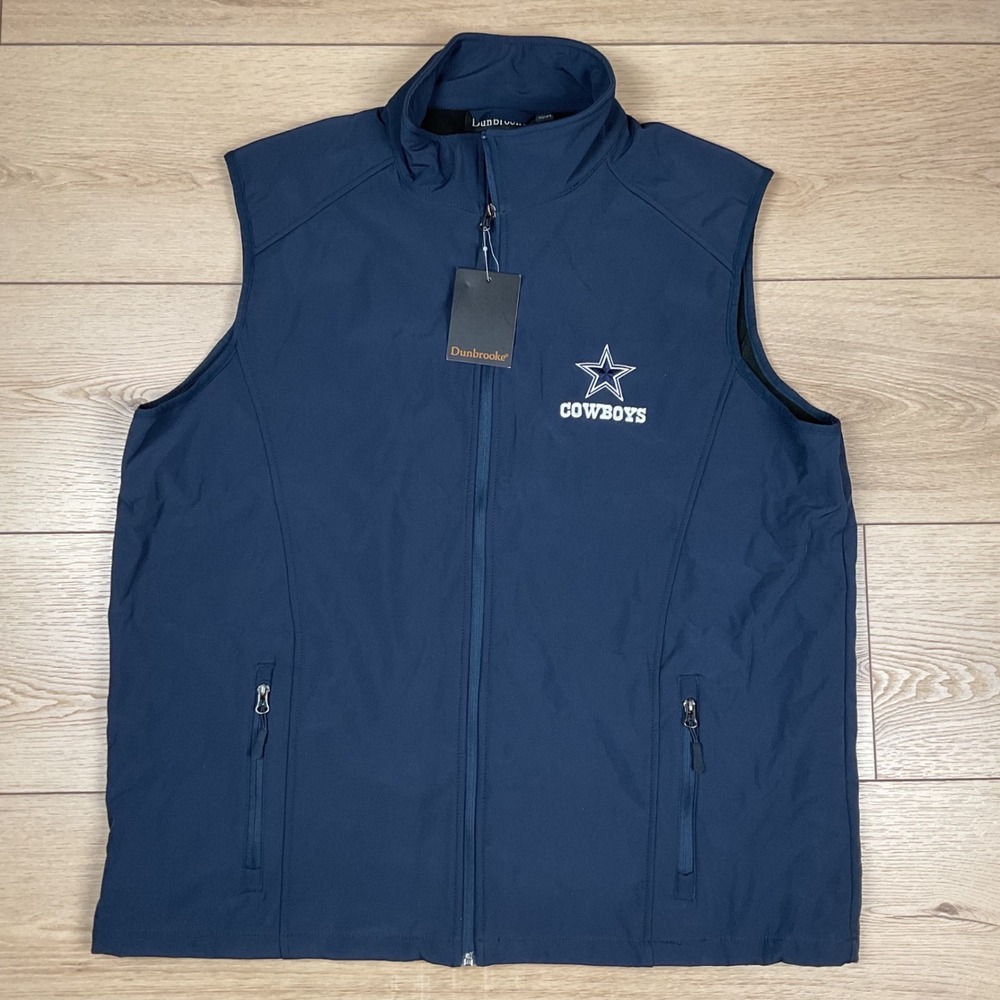 Dunbrooke Mens Dallas Cowboys Archer Softshell Vest Navy Blue XXL New NWT 8019